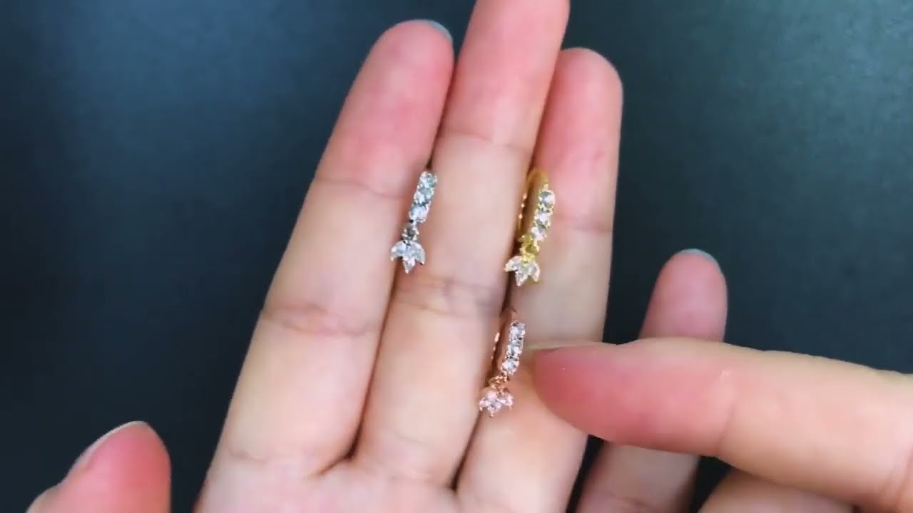 Marquise zircons dangling nose ring  05-11