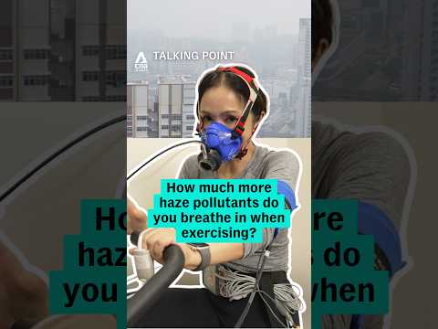 How much more haze pollutants do you breathe in when exercising?