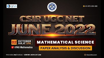 CSIR NET June 2022 Mathematics Paper Discussion | CSIR NET Maths Paper Solution | IFAS Mathematics