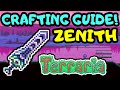 TERRARIA ZENITH CRAFTING GUIDE! Step by Step Zenith Sword Crafting Guide! Terraria 1.4 Journeys End