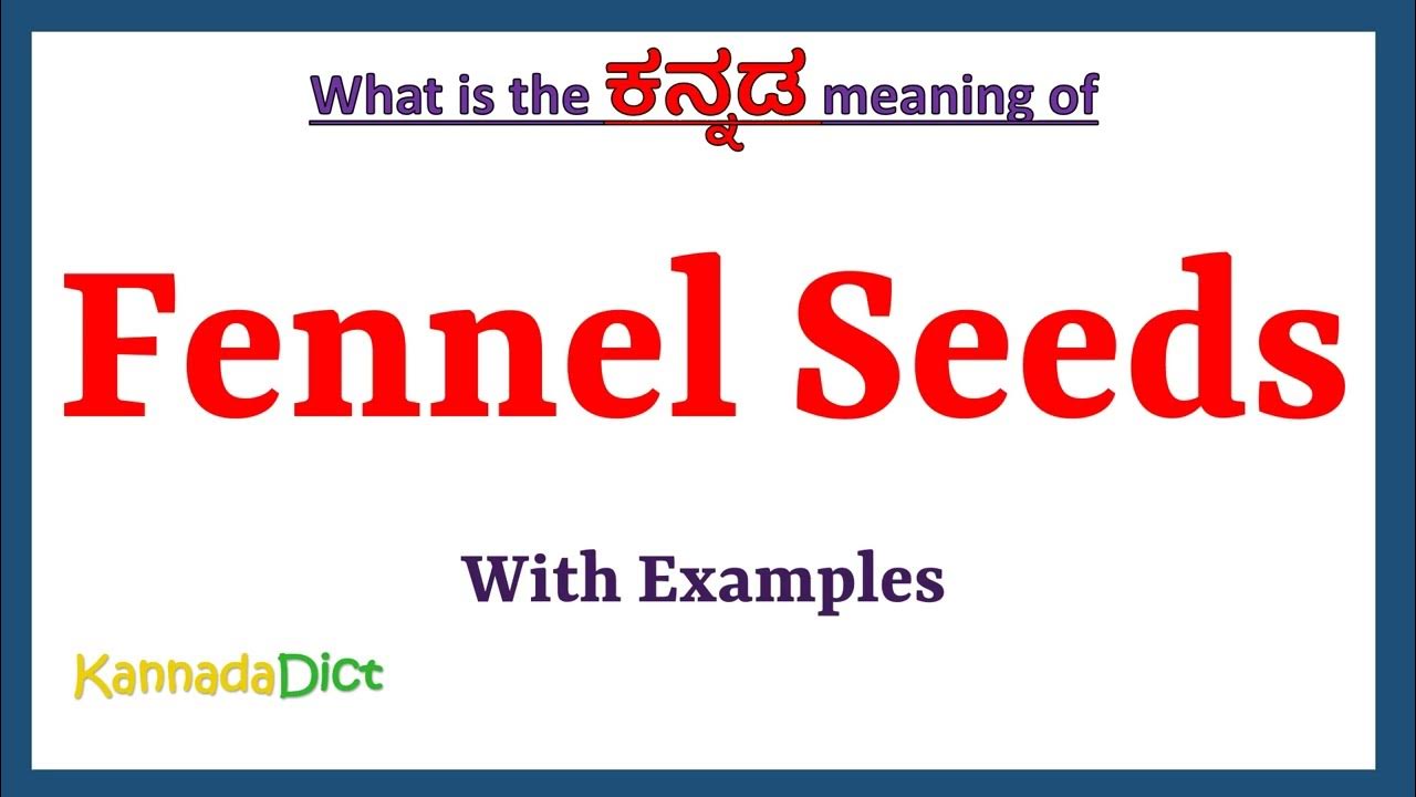 Fennel Seeds Meaning in Kannada Fennel Seeds in Kannada Fennel