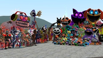 ALL SMILING CRITTERS VS ALL FNAF 1 10 ANIMATRONICS In Garry