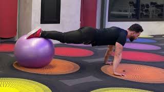 Stability ball Push-Up Feet on the ball | Exercise Demo | Male