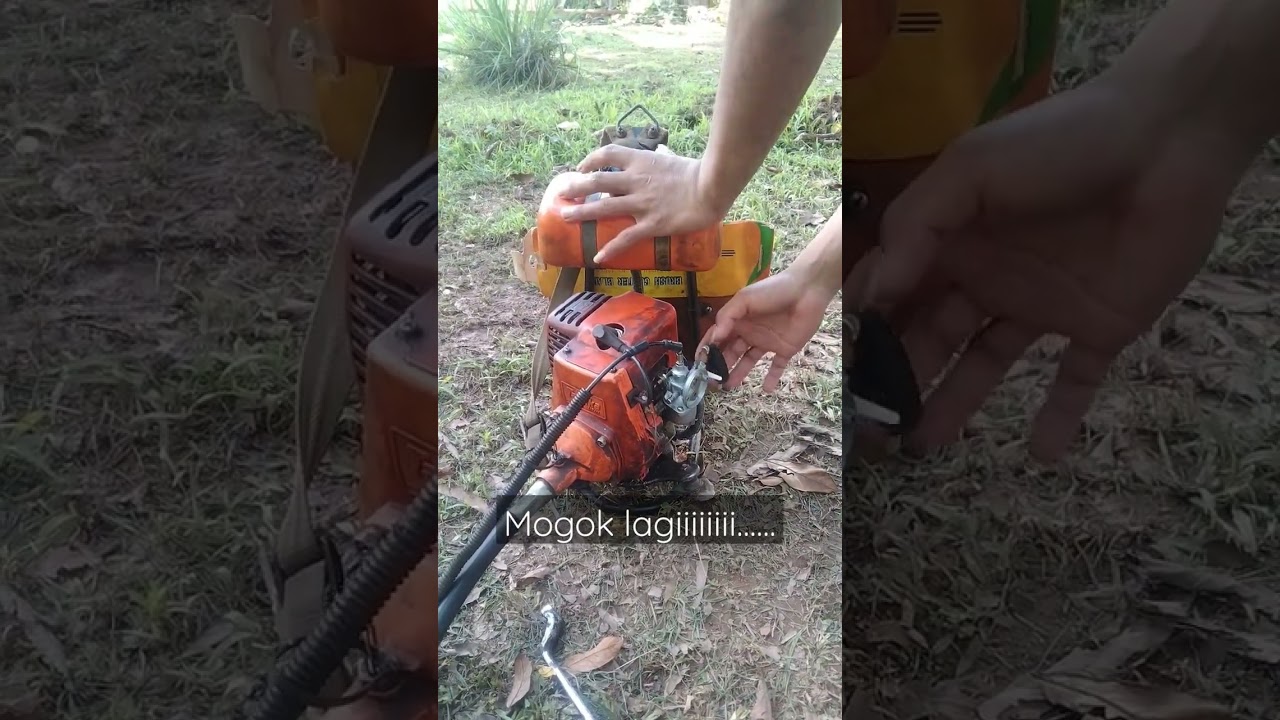 mesin potong rumput mogok .mati busi