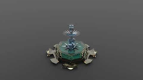 The 3D fountain - 3D maya model and rendering in keyshot