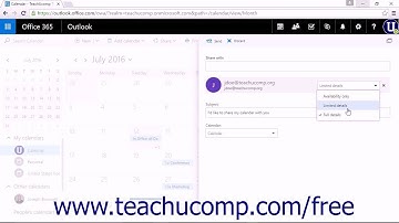 Outlook on the Web Tutorial Sharing Calendars Microsoft Training