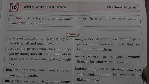 Std. 5 English Lesson 16 Write Your own Story  Digest
