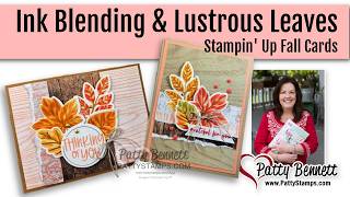 Details Ink Blending with Stampin' Up! Lustrous Leaves masks - Fall Cards Guide