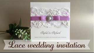 Invitación con encaje  Lace wedding invitation