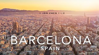 Barcelona Spain 4K Drone - featuring La Sagrada Familia and downtown Barcelona