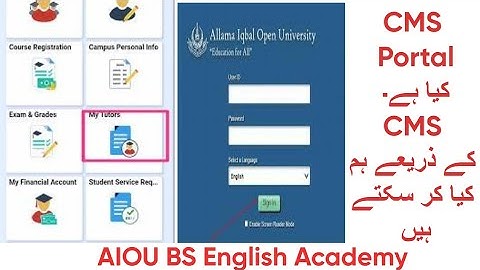 What is cms portal? aiou cms/ Aiou BS English Academy