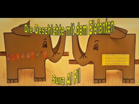 Sura Al - Fil  /  Die Geschichte mit dem Elefanten  🐘  /  Tolle Bastelanleitung Elefant  📐 ✂ 🎨