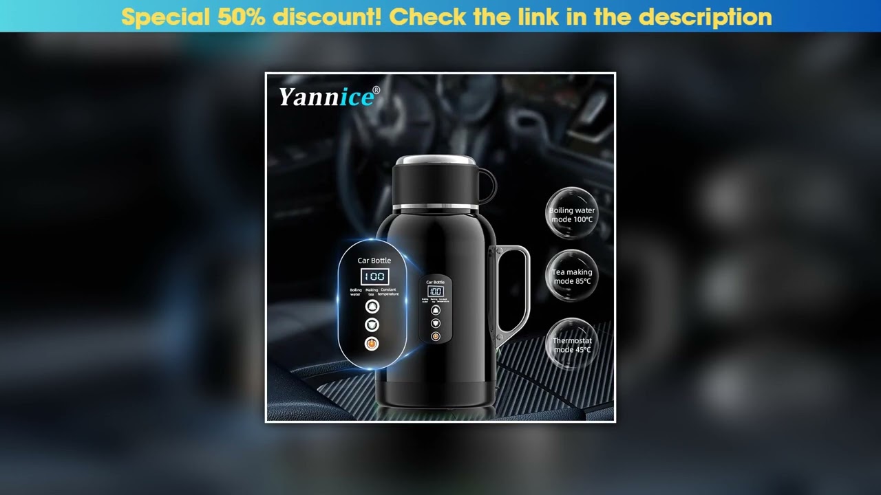 Hands-on 1300/1500ml Car Electronic Heating Cup with Built-in Mug 12V24V Universal Thermos bottle••