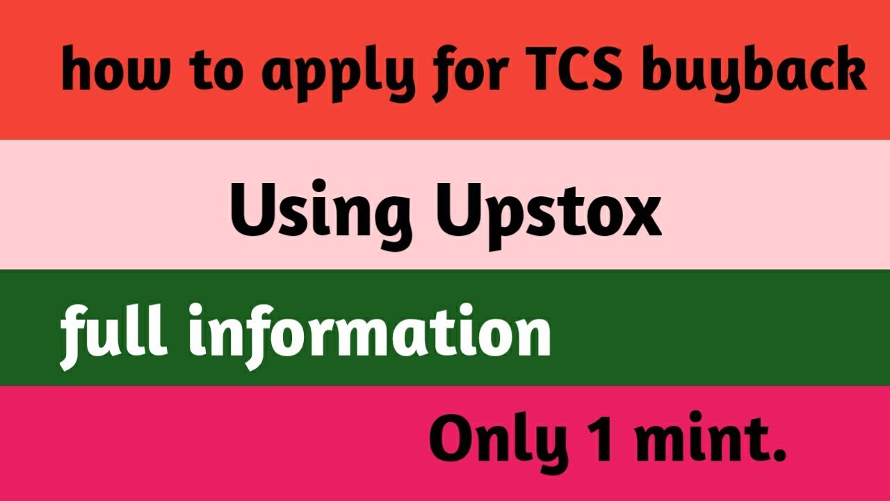 how to apply for tsc buyback using upstox🤑🤑 buyback price 4500rs🤑