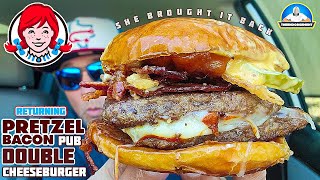 Wendy's® Double Pretzel Bacon Pub Cheeseburger Review! 👧🥨🥓🍔 | BACK in 2022! | theendorsement