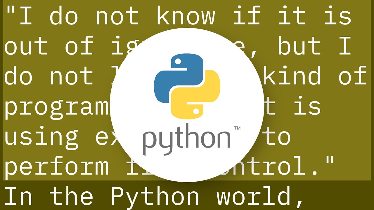 Is it a good practice to use tryexceptelse in Python? YouTube