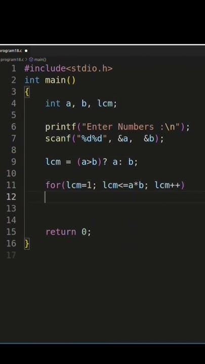 c program to find LCM of two numbers #cprogramming - YouTube
