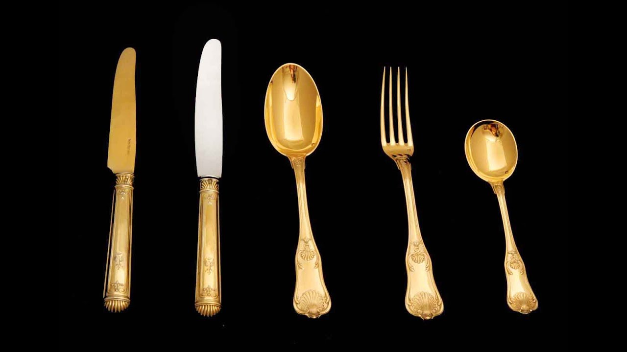 Henin Freres   108pc  Vermeil Dessert Flatware Set - Excellent Condition