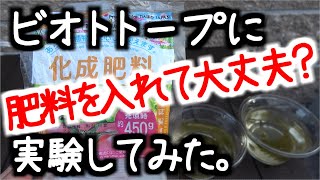 睡蓮ビオトープで化学肥料がエビやメダカに与える影響は？実験してみた。