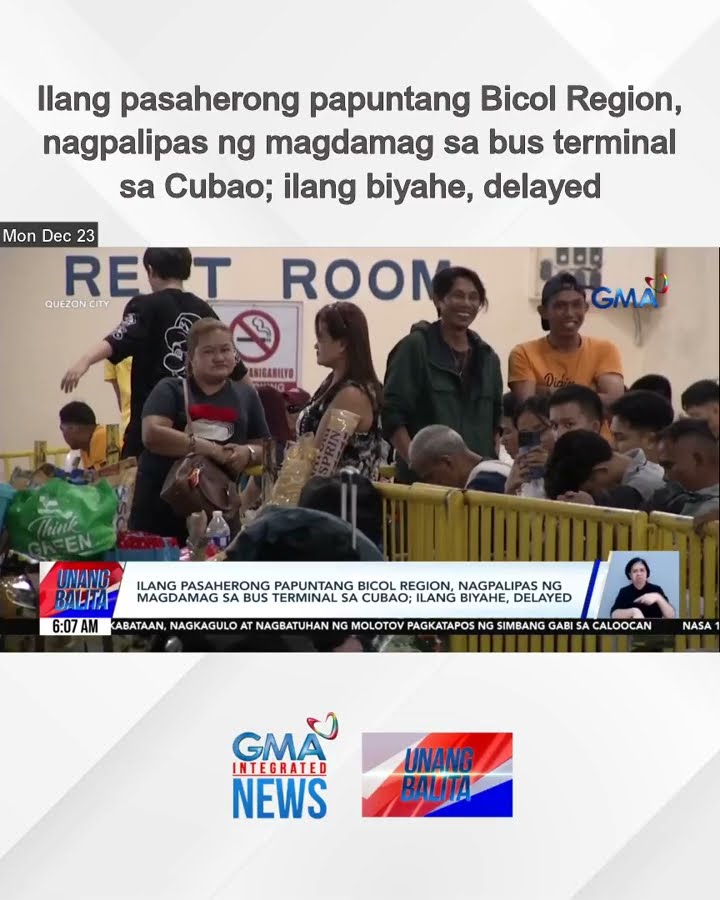 Ilang pasaherong papuntang Bicol Region, nagpalipas ng magdamag sa bus terminal sa... | Unang Balita