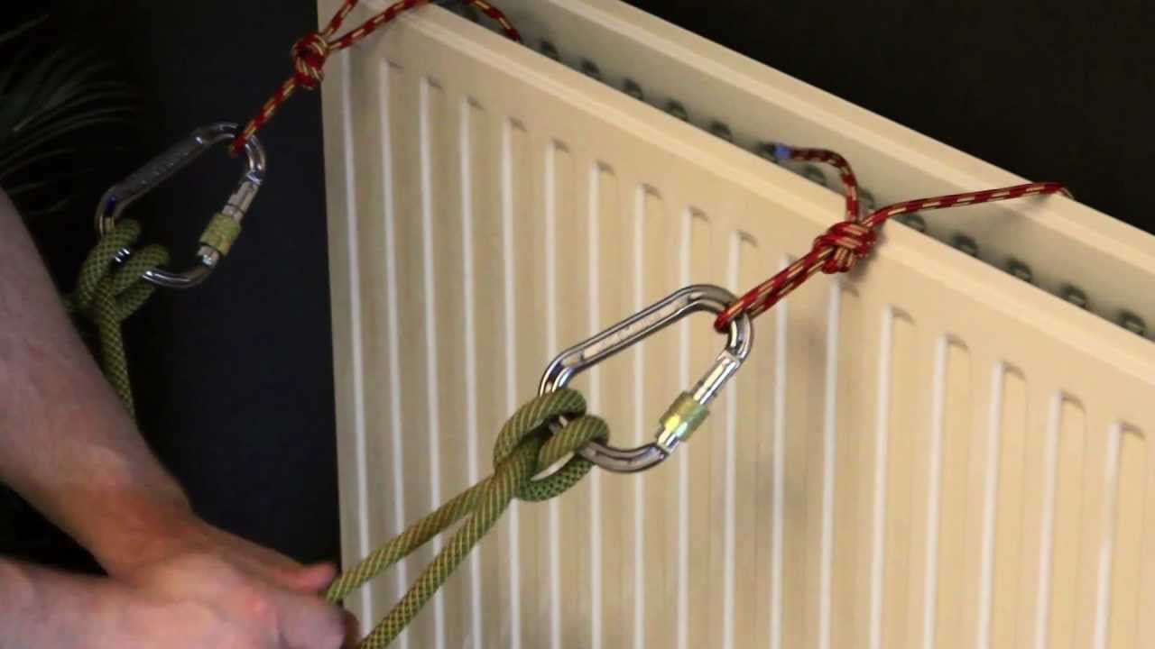 Touwtechnieken: standplaats aan twee solide haken