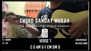 Chord mudah untuk pemula lagu Tak Ingin sendiri - Pance Pondag | cocok buat belajar pemula