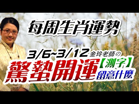 驚蟄開運。2023生肖運勢週報｜3/6-3/12｜金玲老師｜測字：你近期要留意什麼（有字幕）