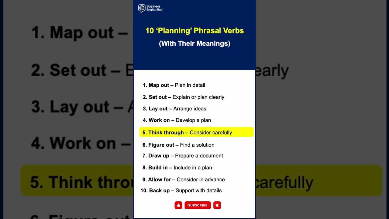 10 Useful Phrasal Verbs Related to Planning