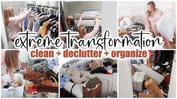 ✨ EXTREME CLOSET TRANSFORMATION • deep clean + declutter + organize