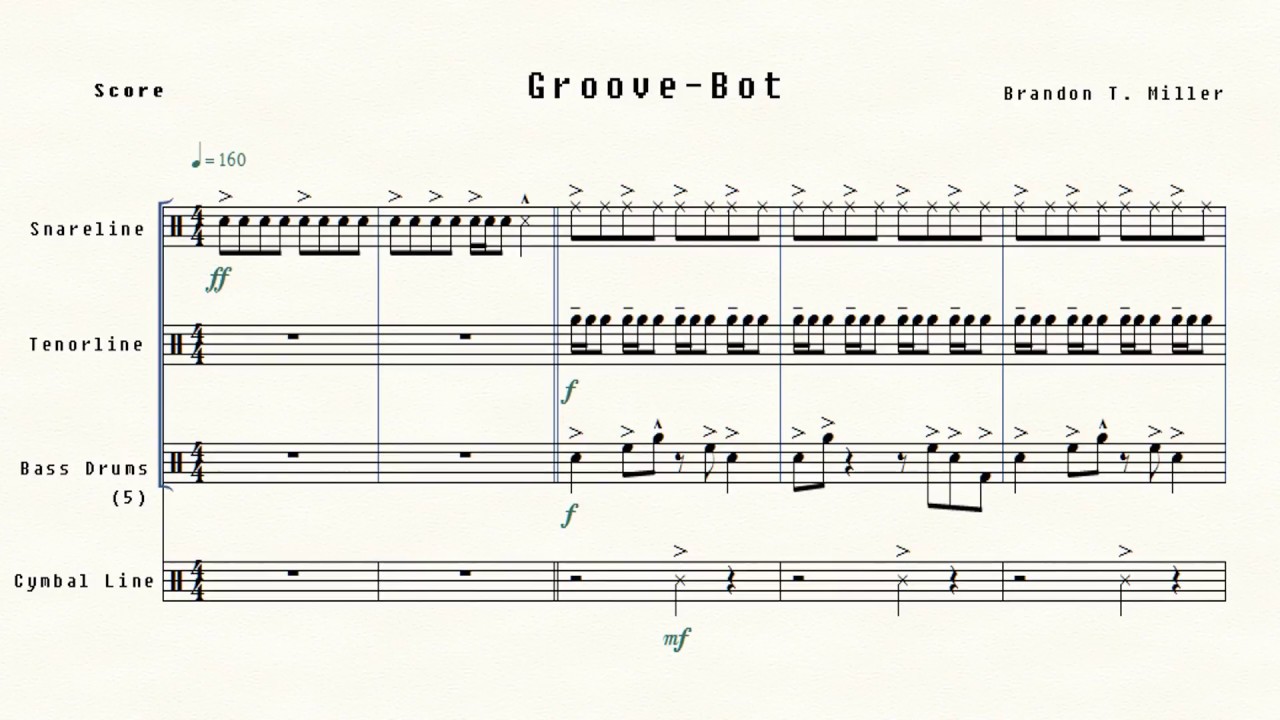 "GrooveBot" by Brandon Miller Drumline Stand Jam YouTube