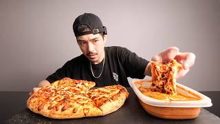 Dipping Pizza in Butter Chicken