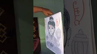 Hanuman Ji drawing #art #yogiart #shorts ❤️
