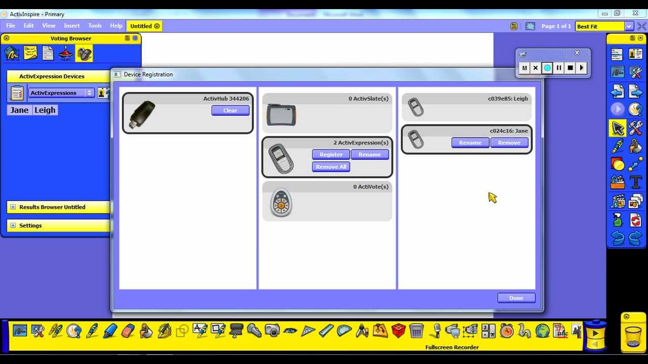 Registering ActivExpressions
