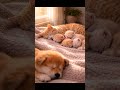 🐱 A Sunlit Afternoon Nap Where Dust Particles Dance Around a Sleeping Furry Family #shorts #kitten