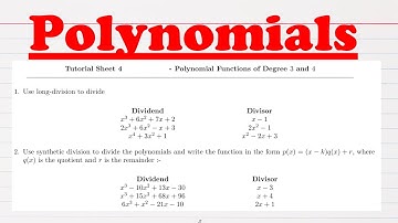 Polynomial Functions Tutorial Sheet |  Long & Synthetic Division Step-by-Step (Baby Steps!) 