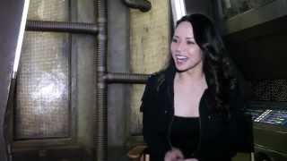 Melissa O'Neil on the set of 'Dark Matter'