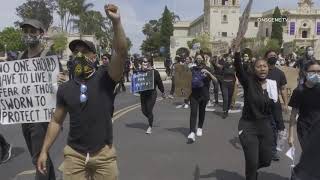 San diego: pd hdqts protest to balboa park x2 06012020