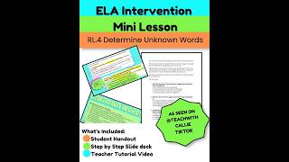 ELA Intervention | RL .4 Determine Unknown Words