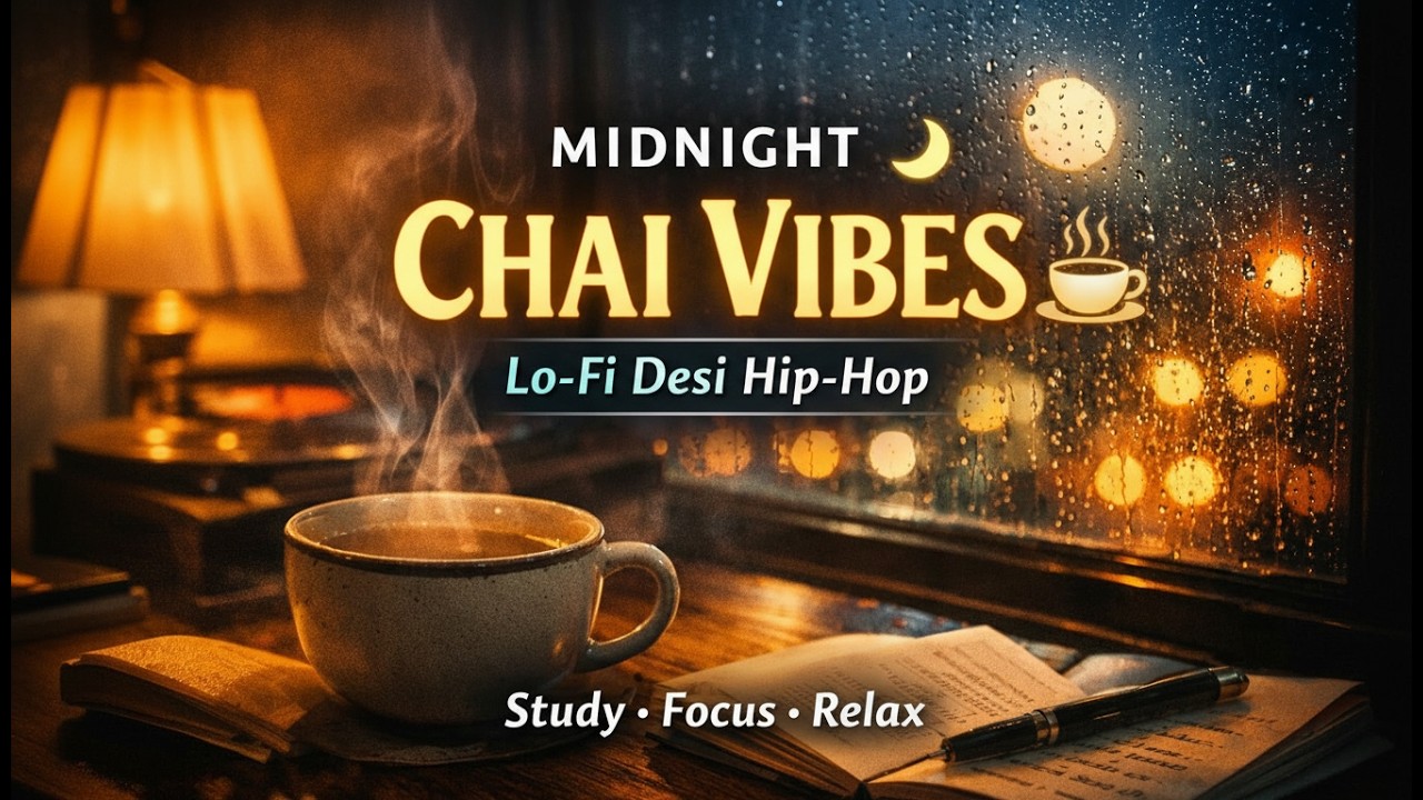 Midnight Chai Vibes ☕🌙 Lo-Fi Desi Hip Hop for Late Night Study, Deep Focus & Calm Productivity