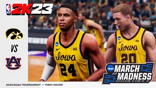 #8 Iowa vs #9 Auburn - Jim Nantz NBA 2K23 NCAA First Round | March Madness Simulation