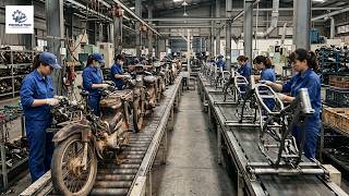Technological Process of Recycling Old Motorcycles into New Chassis | Factory Automation