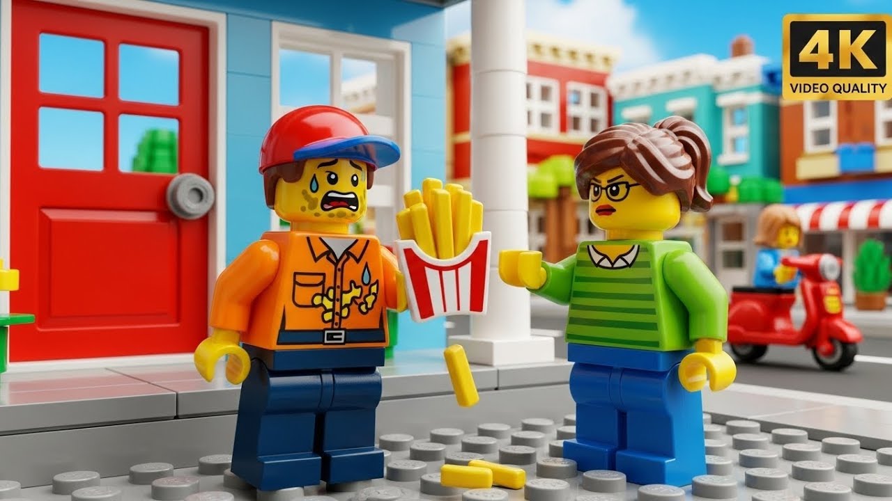 The LEGO City Food Delivery Guy Ate the Customer's Fries! 🍟😋🛵