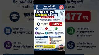 RRB NTPC Graduate Recruitment 2026 #viral #explore #ssc #recruitment #railway