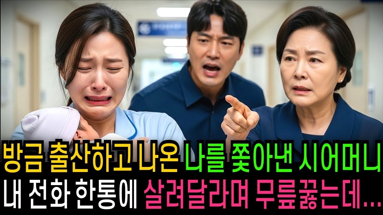 방금 출산하고 나온 나를 쫓아낸 시어머니, 내 전화 한통에 살려달라며 무릎꿇는데                                     반전사연   오디오북   사연