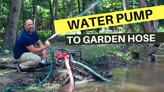 Can a water pump be used for a garden hose? I use a trash water pump to run my sprinkler offgrid.