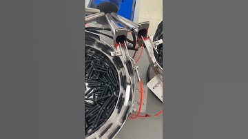 Four bowls automatic hardware parts sorting filling bag packaging machine running video