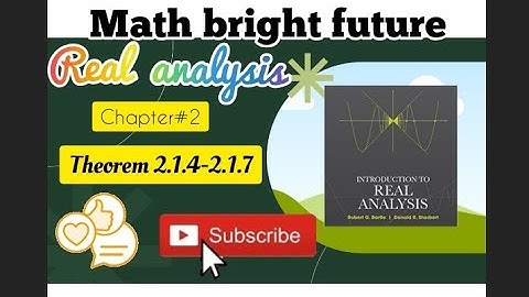 Real analysis|MSC|BS maths|Robert G.Bartle|Theorem 2.1.4-2.1.7