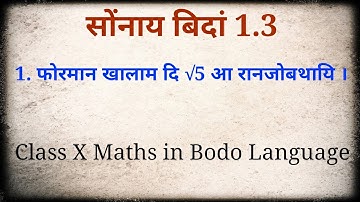 class x maths ex. 1.3 Q-1 in Bodo Language