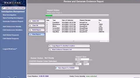 WebCase How to Video - Generating a Report