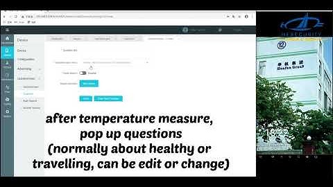 Video of HFSecurity RA08T Face Recognition Temperature with questionnaires function for USA market